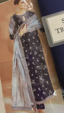 Stunning Formal Embroidered Navy Blue Velvet Wedding Wear Dress (DZ18276)
