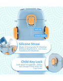 Adorable Bus Design School Water Bottle for Kids – Safe, Fun & Easy to Carry (DZ18561_Blue)