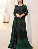 Glamorous Handwork Embroidered Bottle Green Chiffon Wedding Dress (DZ18426)