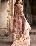Stylish Chiffon Party Wear Dress with Embroidery and Floral Print (DZ18455)