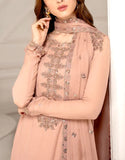 Alluring Embroidered Peach Blossom Formal & Party Chiffon Dress (DZ18487)