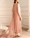 Alluring Embroidered Peach Blossom Formal & Party Chiffon Dress (DZ18487)