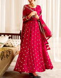 Elegant Embroidered Atishi Chiffon Wedding Dress with Chiffon Dupatta (DZ18454)