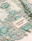 Premium 3D & Cutwork Embroidered Ice Blue Chiffon Party Wear Dress (DZ18630)