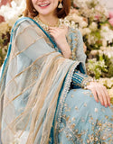 Glamorous Handwork Embroidered Chiffon Wedding Wear Dress (DZ18796)