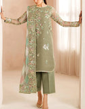 Decent Formal Embroidered Chiffon Wedding Wear Dress (DZ18877)
