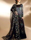 Glamourous Embroidered Black Chiffon Dress (DZ18666)