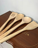 4 Pcs Wooden Cooking Spatulas & Spoons Set for Kitchen Cooking (DZ18619)