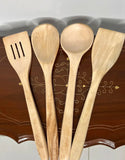 4 Pcs Wooden Cooking Spatulas & Spoons Set for Kitchen Cooking (DZ18619)
