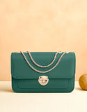 Trendy Twist Lock Closure Crossbody Bag for Girls - Green (DZ18581)