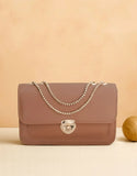 Trendy Twist Lock Closure Crossbody Bag for Girls - Brown (DZ18583)