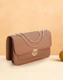 Trendy Twist Lock Closure Crossbody Bag for Girls - Brown (DZ18583)