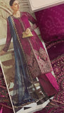 Lavishly Embroidered Magenta Chiffon Wedding Dress (DZ18252)