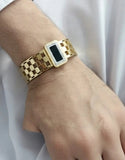 Gold Plated Stainless Steel Bracelet Designer Inspired Look (DZ18369)