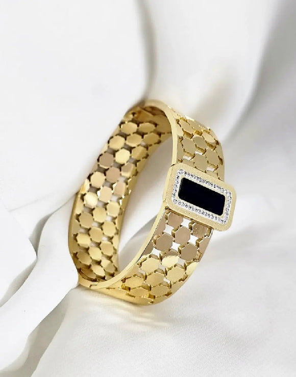 Gold Plated Stainless Steel Bracelet Designer Inspired Look (DZ18369)