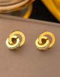 Designer Inspired Gold Plated Roman Numeral Locket Set (DZ18371)