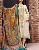 Traditional Embroidered Beige Dhanak Winter Dress with Dhanak Shawl (DZ18433)
