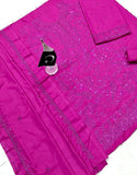Heavy Sequins Embroidered Fuchsia Color Dhanak Dress for Winter Events (DZ18489)
