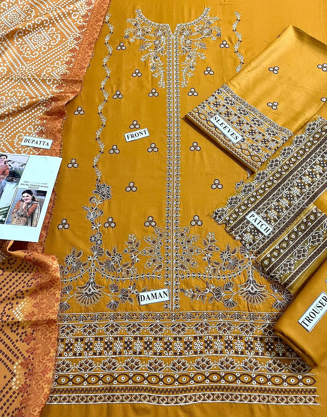 Heavy Embroidered Mustard Dhanak Winter Dress – Elegant Formal Wear fo –  DressyZone.com