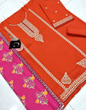 Elegant Embroidered Dhanak Winter Dress with Kotrai Shawl (DZ18667)