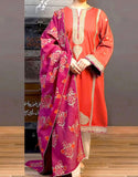 Elegant Embroidered Dhanak Winter Dress with Kotrai Shawl (DZ18667)