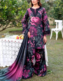 All-Over Digital Floral Print Dhanak Winter Dress with Dhanak Shawl (DZ18438)