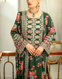 Aneela's Trending All-Over Print Green Dhanak Dress with Dhanak Shawl (DZ18439)