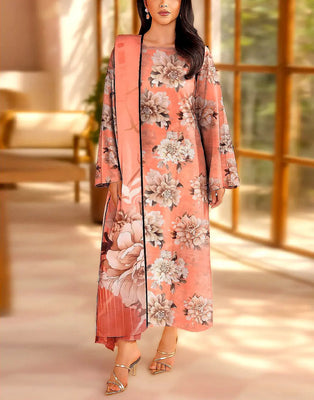 winter khaddar dress design in pakistan IB Jhalak 3-Piece Digital Print with Khaddar Dupatta (DZ – Eternal Vampire Costume with 30x32 Color:Terra Cotta