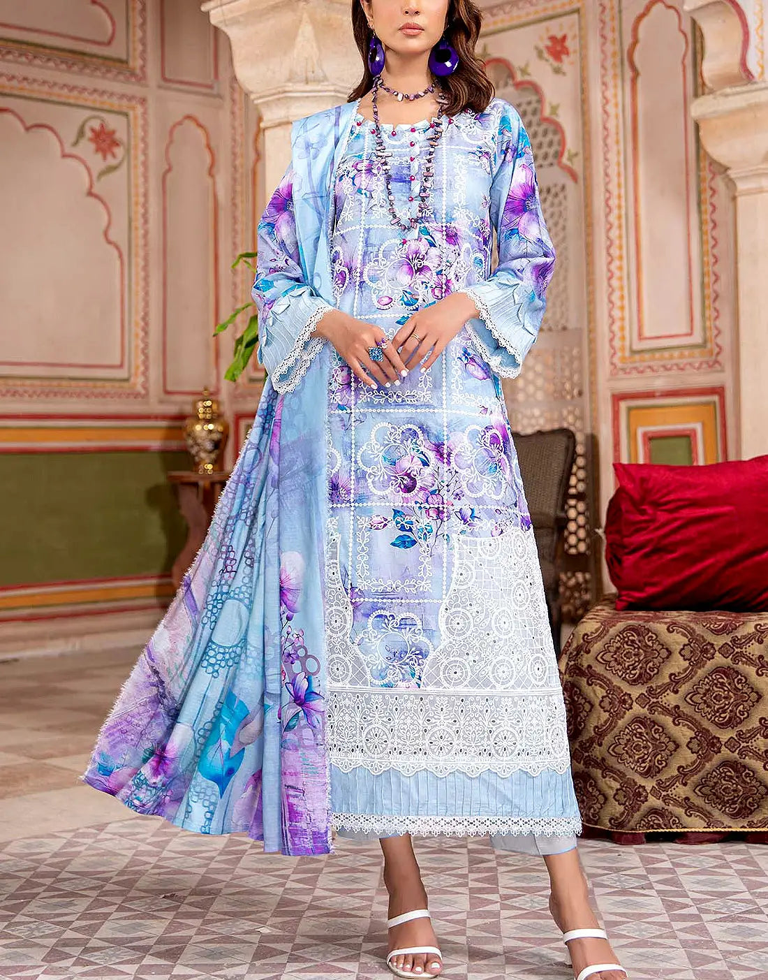 Embroidered Digital Print Lawn Suit 2025