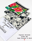 IB Bonanza All-Over Digital Print 3-Piece Linen Dress with Linen Dupatta (DZ18431)