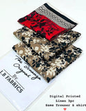 IB Bonanza All-Over Digital Print 3-Piece Linen Dress for Winter Season (DZ18430)