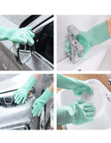 Pair of Silicone Kitchen Dish Washing Gloves (DZ18565)