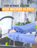 Pair of Silicone Kitchen Dish Washing Gloves (DZ18565)