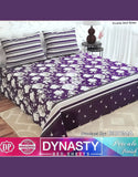 Dynasty 3-Piece Premium Cotton Purple King Size Bedsheet with Pillow Covers (DZ18493)