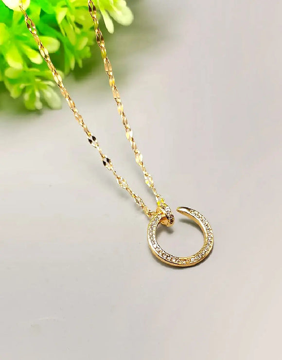 Minimalist Design Gold Plated Stainless Steel Pendant (DZ18368)