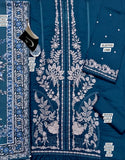 Decent Embroidered Zinc Color Linen Dress for Women (DZ18267)