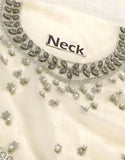 Classic Poise 3D Embroidered Chiffon Pearl Work Dress for Nikkah & Weddings (DZ18450)