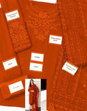 Stunning Embroidered Chiffon Wedding Wear Dress - Orange Color (DZ18272)