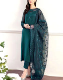 Exquisite Embroidered Zinc Color Chiffon Party Wear Dress (DZ18273)