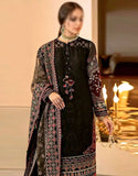 Fancy Heavy Embroidered Black Dhanak Dress for Winter (DZ18259)