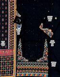 Fancy Heavy Embroidered Black Dhanak Dress for Winter (DZ18259)