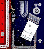Trendy Embroidered Navy Blue Dhanak Winter Dress for Girls (DZ18649)