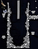 Alluring 2-Piece Embroidered Black Dhanak Winter Wear Dress (DZ18264)