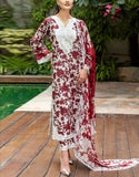 All-Over Print Embroidered Lawn Dress with Chiffon Dupatta (DZ18830)