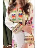 All-Over Print Embroidered Lawn Dress with 4-Side Emb. Chiffon Dupatta (DZ18833)