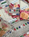 All-Over Print Embroidered Lawn Dress with 4-Side Emb. Chiffon Dupatta (DZ18833)