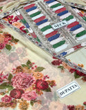 All-Over Print Embroidered Lawn Dress with 4-Side Emb. Chiffon Dupatta (DZ18833)