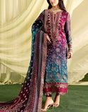 Digital Print Embroidered Multicolor Ombre Lawn Dress with 4-Side Emb. Chiffon Dupatta (DZ18843)