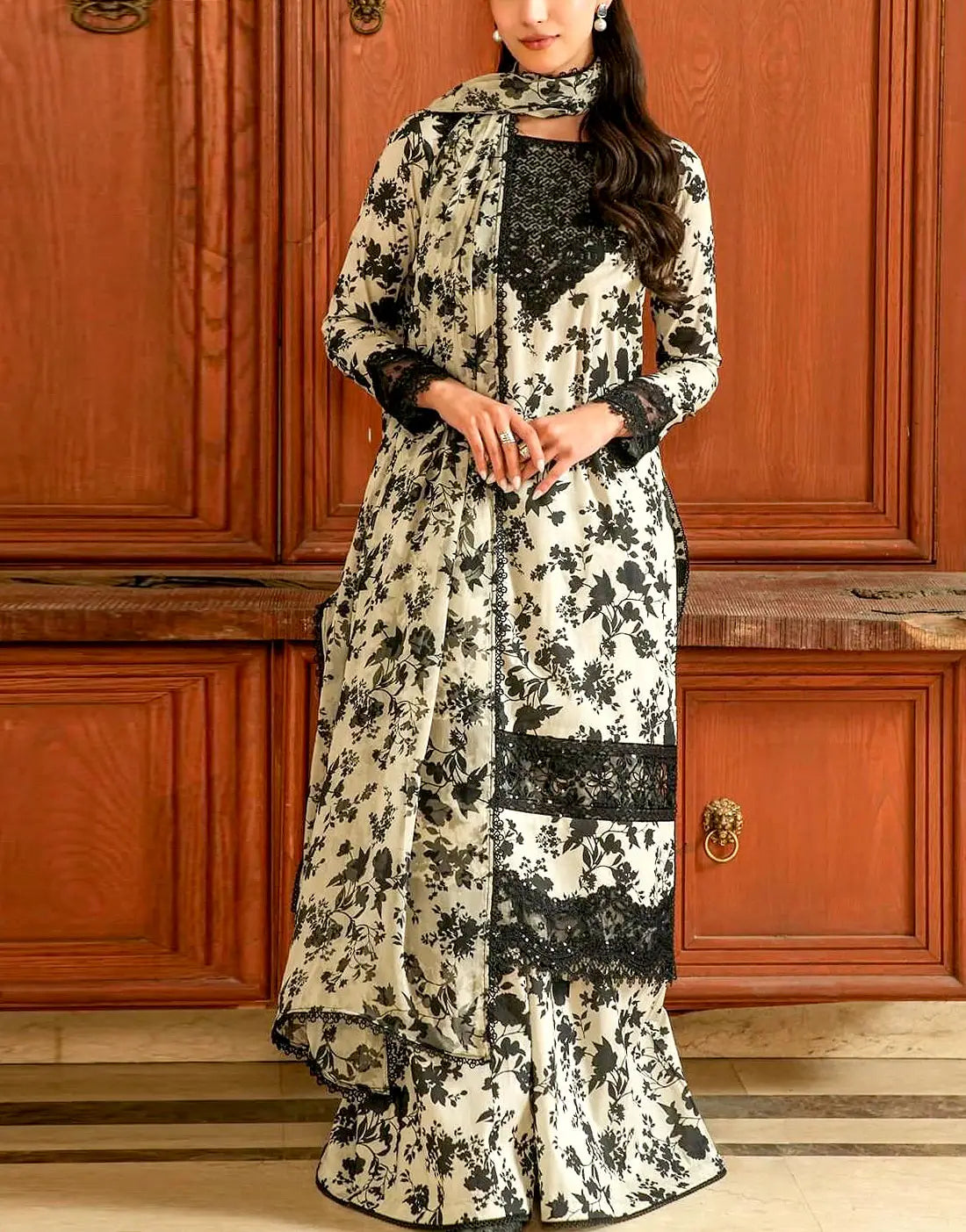 2-Piece Embroidered Fancy Net Party Wear Dress (DZ15195) DressyZone.com 2-Piece Embroidered Fancy Net Party Wear Dress (DZ15195) DressyZone.com
