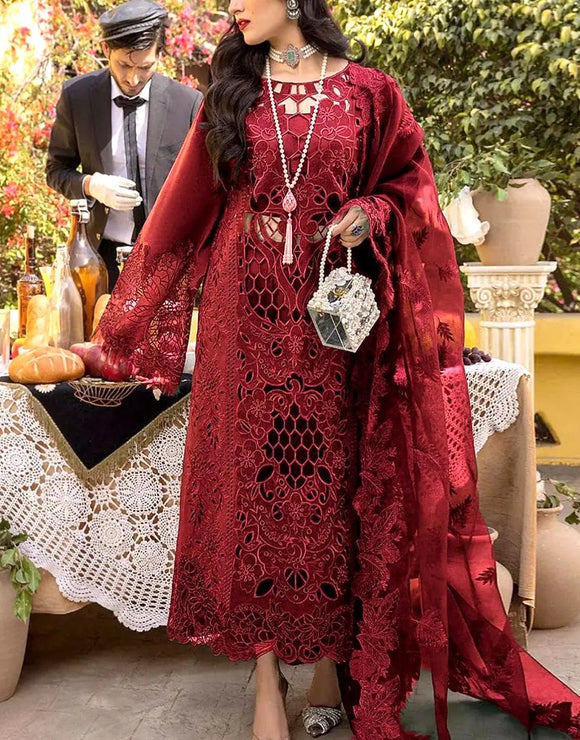 Trendy Digital Print Red Lawn Dress with Lawn Dupatta (DZ18847) –  DressyZone.com